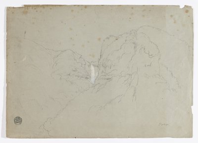 Desenho. a. Esboço. Serra de Tequendama, perto de Bogotá, Colômbia. b. Vista de cadeias de montanhas distantes. de Frederic Edwin Church