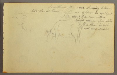 Desenho, raios entre nuvens, touros, possivelmente 1877 de Frederic Edwin Church