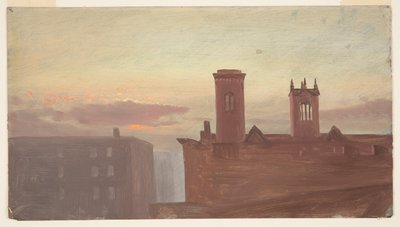 Housetops at Dawn, 10th Street, Nova York, NY de Frederic Edwin Church