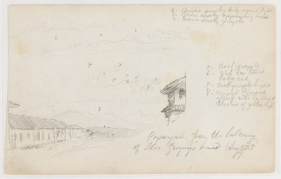 Popayan, Colômbia; Verso: Paisagem de montanha, Colômbia de Frederic Edwin Church