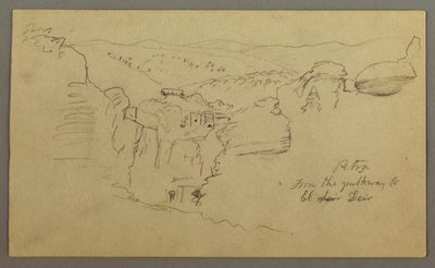 Retrato falado. Vista de Khirbet en Wasara "Petra / do caminho para / El Deir" de Frederic Edwin Church