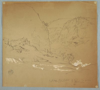 Córrego que leva à borda das cataratas perto da Hacienda Chillo, Equador de Frederic Edwin Church