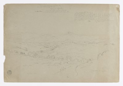Estudo.  Paisagem com o Monte Puresé.  Esboço.  Paisagem. de Frederic Edwin Church