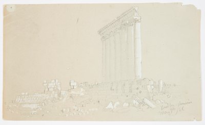 Templo de Júpiter ao nascer do sol, Baalbek de Frederic Edwin Church