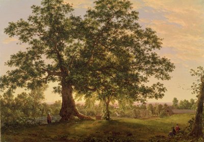 O Carvalho da Carta em Hartford, c.1846 de Frederic Edwin Church