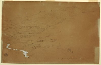 Vale com riacho e casas, perto de Guaranda, Equador de Frederic Edwin Church