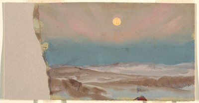 Paisagem de inverno com lua cheia de Frederic Edwin Church