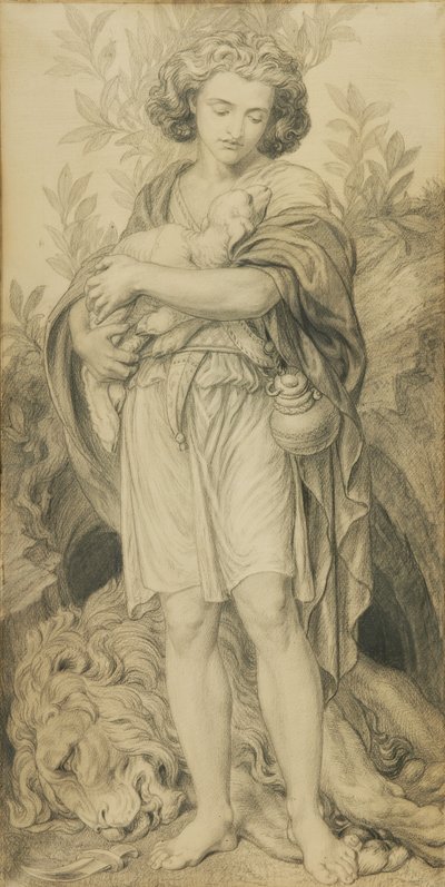Ajuda fraterna (lápis sobre papel) de Frederic James Shields