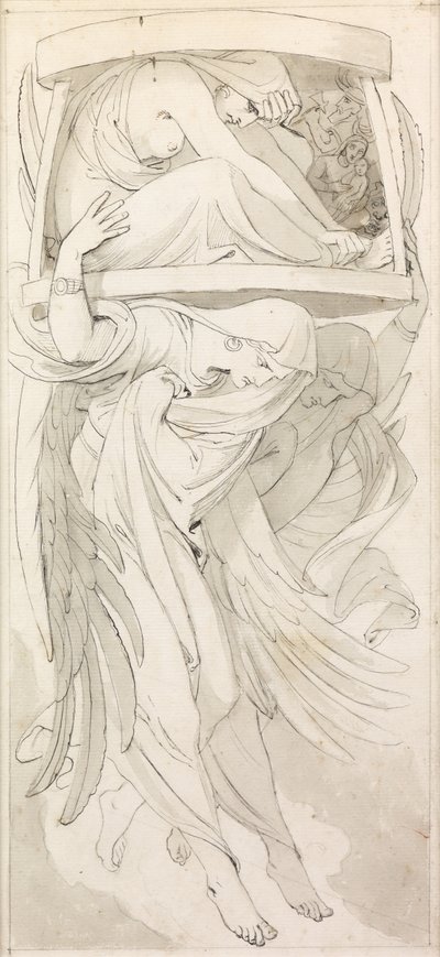 Maldade &39;para a Capela da Ascensão (caneta, tinta e lavagem) de Frederic James Shields
