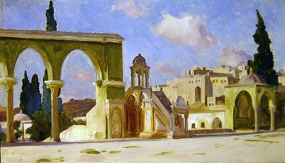 El Haram, Jerusalém (óleo sobre painel) de Frederic Leighton