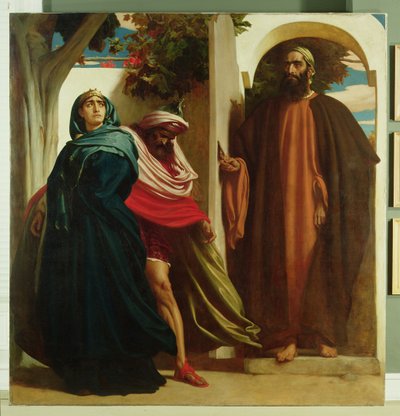 Jezabel e Acabe foram atendidos por Elias, c.1862-3 de Frederic Leighton