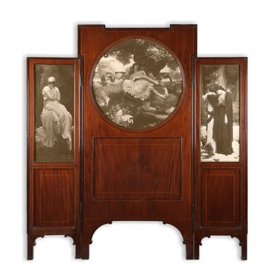 Tela tripla de mogno com incrustações de impressão (conjunto de tela tripla de mogno) de Frederic Leighton