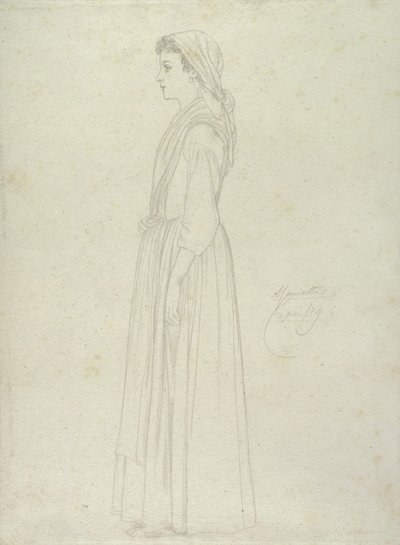 Marietta, Capri, 1859 (grafite sobre papel) de Frederic Leighton
