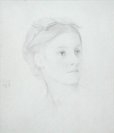 Retrato de Maio Sartoris (1845-1925) 1854 (lápis sobre papel) de Frederic Leighton