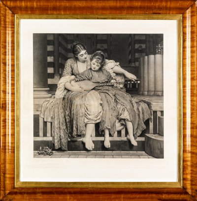 A lição de música (fotogravura) de Frederic Leighton