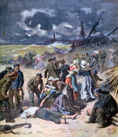 Uma tempestade em Calais, França, 1893 de Frederic Lix
