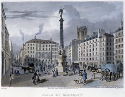 Place du Chatelet - em "Paris em 1832" por Martens de Frederic Martens