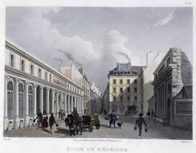 Escola de Medicina - em "Paris en 1832" por Martens de Frederic Martens