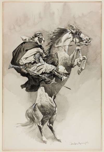 "As They Threw their Animals Back on their Haunches", ilustração para An Arabian Day and Night, na Harper