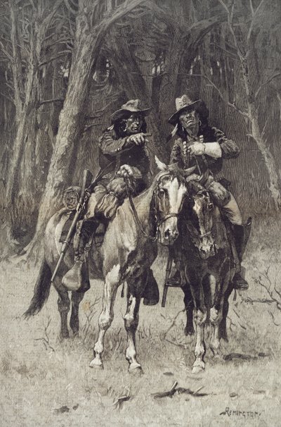 Escoteiros Cheyenne Patrulhando a Grande Madeira do Norte do Canadá, Oklahoma, 6 de abril de Frederic Remington