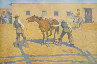 Sua primeira lição, de Colliers Weekly, pub.1903 de Frederic Remington