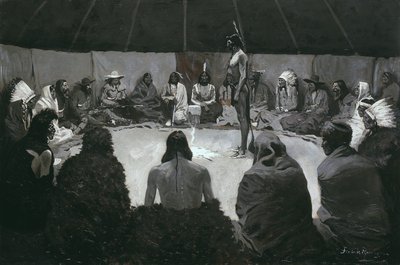 Contarei ao Homem Branco, c.1900 (óleo sobre tela) de Frederic Remington