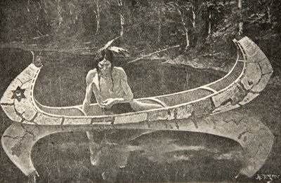 Long sentou-se à espera de uma resposta, de The Song of Hiawatha, de Henry Wadsworth Longfellow (1807-82), pub. por George G. Harrap e companhia Ltd., 1911 de Frederic Remington