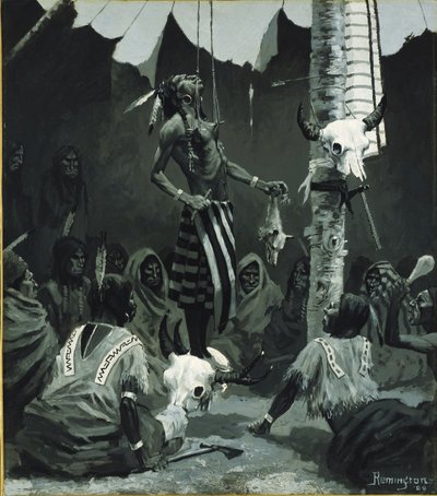 Cerimônia de Iniciação Mandan de Frederic Remington
