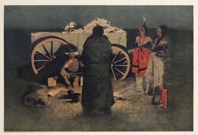 Acampamento Noturno, pub. 1905 de Frederic Remington