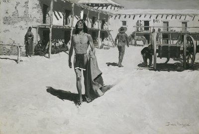 Nada, mas a aparência alegre seguiu o morcego, c.1900 (óleo sobre tela) de Frederic Remington