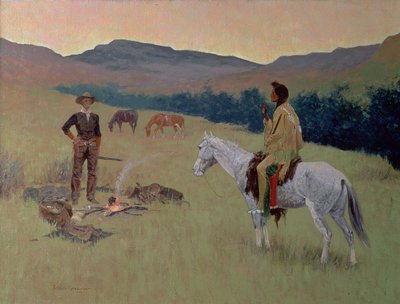 The Conversation, ou Dubious Company (óleo sobre tela) de Frederic Remington