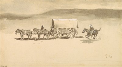 Sem título (desenho de lavagem no papel) de Frederic Remington