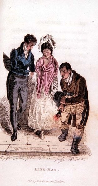 O Link Man do Ackermanns World in Miniature, década de 1820 de Frederic Shoberl