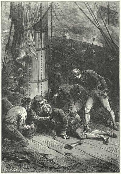 Morte do Almirante Lord Nelson na Batalha de Trafalgar de Frederic Theodore (after) Lix
