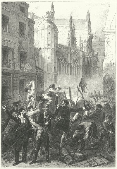 Revolução de Junho, Revolução de 1848, Paris (gravação) de Frederic Theodore (after) Lix