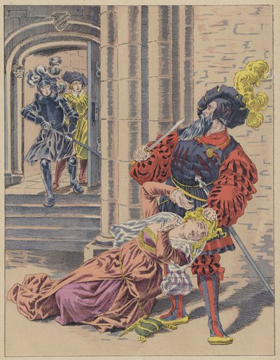 La Barbe Bleue, Barba Azul (cor litho) de Frederic Theodore (after) Lix