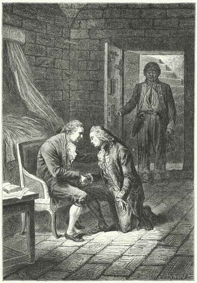 Luís XVI de França recebe a notícia da sua condenação por traição do seu advogado, Malesherbes de Frederic Theodore (after) Lix