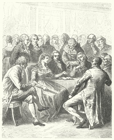 Madame Roland e as Girondins, Revolução Francesa (gravura) de Frederic Theodore (after) Lix