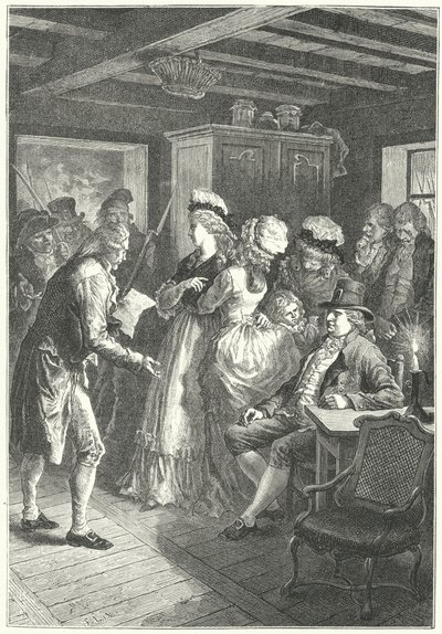 A prisão de Luís XVI e da sua família em Varennes de Frederic Theodore (after) Lix