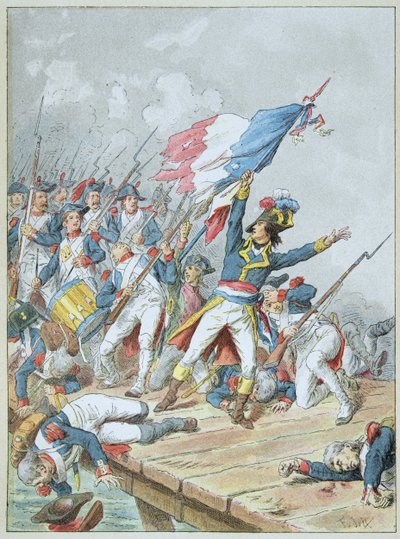 Bonaparte atravessando a ponte d Arcole em novembro de 1796 de Frederic Theodore Lix