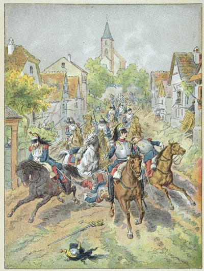 Carregar os cuirassiers franceses durante a Batalha de Reichshoffen, 6 de agosto de Frederic Theodore Lix