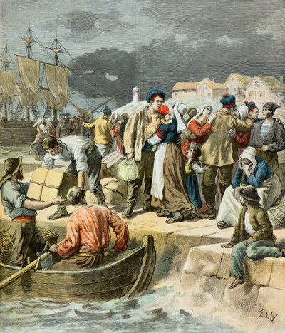 Partida dos pescadores bretões de Frederic Theodore Lix