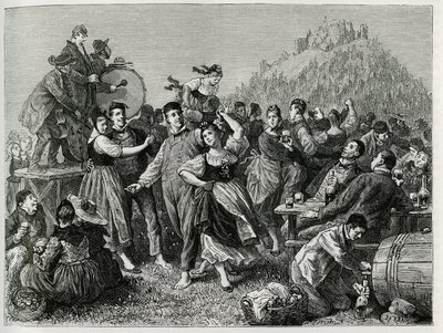 Fete des patres no Hohneck (Vosges), domingo depois de São João. Gravura de F.Lix, para ilustrar a história "Through Alsace and Lorraine", em 1884, de Charles Grad (1842-1890), deputado alemão, escritor e naturalista. Publicado em Le Tour du monde, nouveau de Frederic Theodore Lix