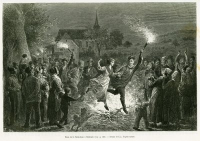 Fogo de São João em Sulzbach. Gravura de Lix para ilustrar a história A travers l