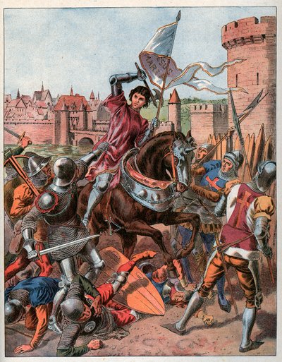 Joana d&39;Arc é feita prisioneira em 23 de maio de 1430 e é entregue aos ingleses em Compiegne. de Frederic Theodore Lix