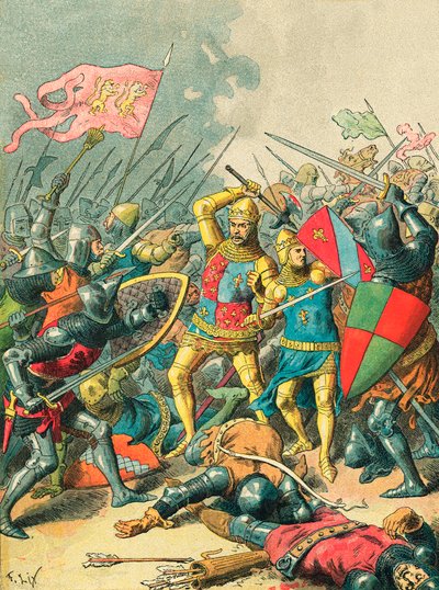 Rei João na Batalha de Poitiers de Frederic Theodore Lix