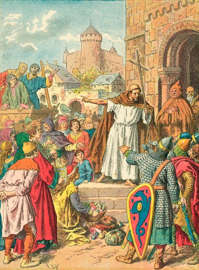 Pedro, o Eremita, pregando a cruzada de Frederic Theodore Lix