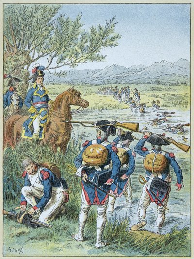 Segunda Batalha de Zurique - Passagem do Lintz em 1799 pelo exército de Massena de Frederic Theodore Lix