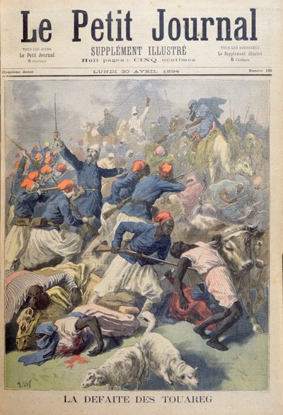 The Defeat of the Tuaregs, capa do &39;Le Petit Journal&39;, 30 de abril de 1894 de Frederic Theodore Lix