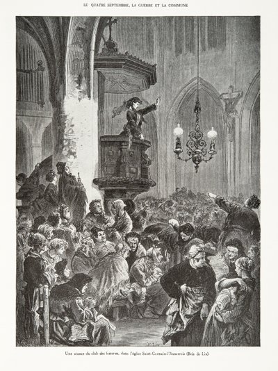 Uma sessão do clube de mulheres, na igreja de Saint-Germain-l